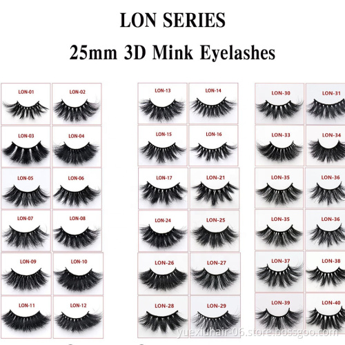 Wholesale 3D Mink Eyelashes Vendor Private Label 25mm Custom Logo Packaging Box
